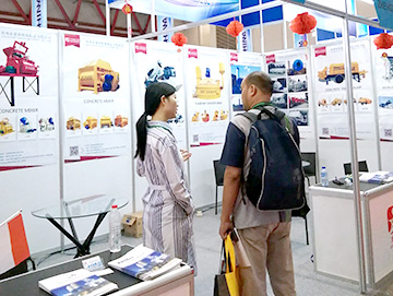 pg电子官方网站混凝土搅拌设备在印尼展会引关注
